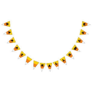 Candy Corn Piece Happy Halloween Bunting