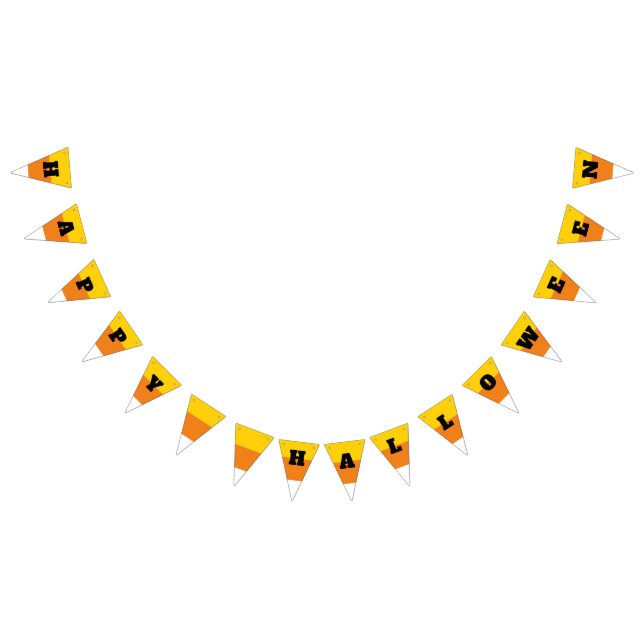Candy Corn Piece Happy Halloween Bunting (All)