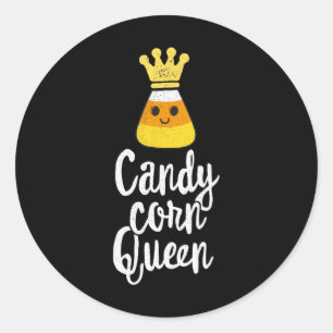 Candy Corn Queen Cute Halloween  Kawaii Crown  Classic Round Sticker