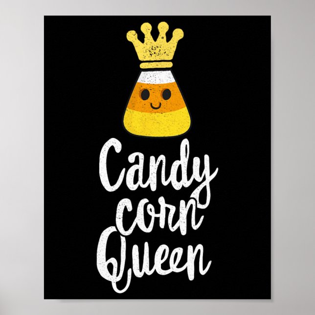 Candy Corn Queen Cute Halloween  Kawaii Crown  Poster (Front)