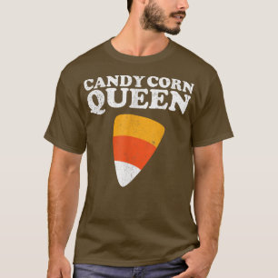 Candy Corn Queen Funny Halloween Retro 80s 70s Cos T-Shirt