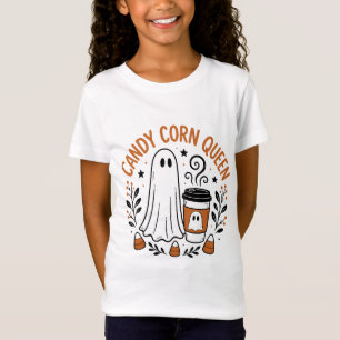 Candy Corn Queen Ghost Design T-Shirt