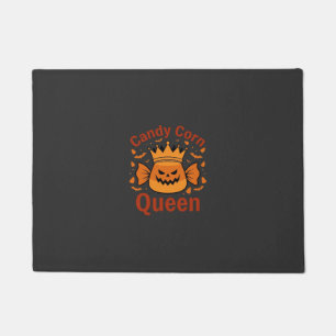 Candy Corn Queen Halloween Crown Bats_1 Doormat
