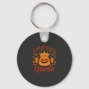 Candy Corn Queen Halloween Crown Bats_1 Key Ring