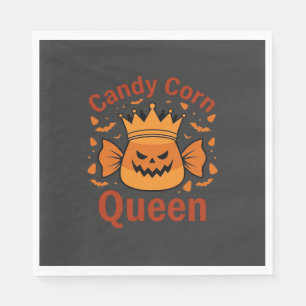 Candy Corn Queen Halloween Crown Bats_1 Napkin