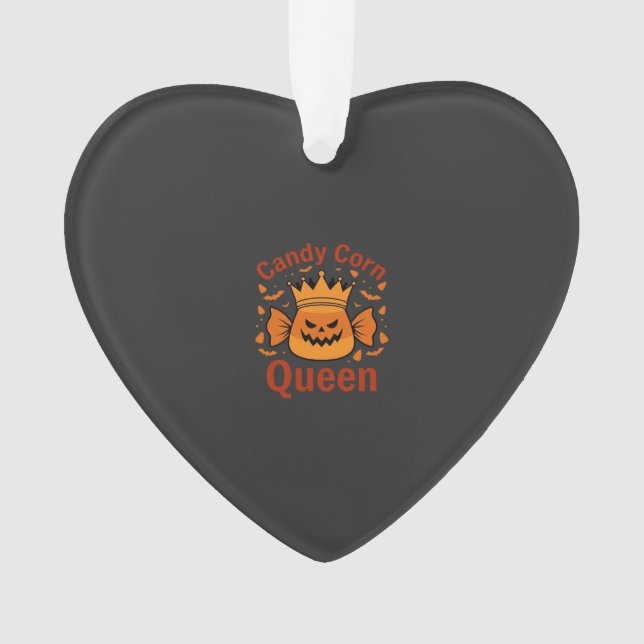 Candy Corn Queen Halloween Crown Bats_1 Ornament (Front)