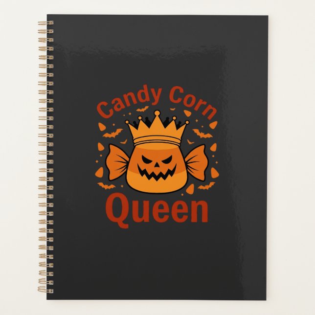 Candy Corn Queen Halloween Crown Bats_1 Planner (Front)