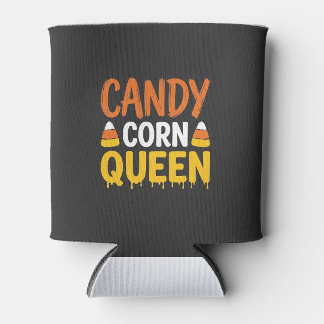 Candy Corn Queen Halloween Graphic_1 Can Cooler (Front)