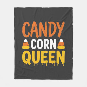 Candy Corn Queen Halloween Graphic_1 Fleece Blanket