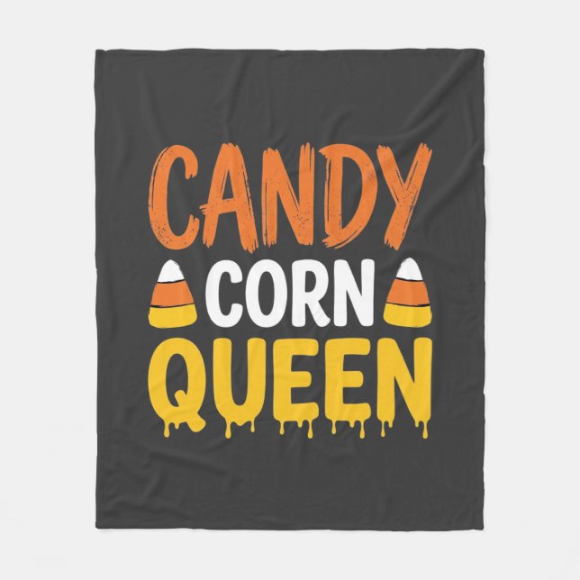 Candy Corn Queen Halloween Graphic_1 Fleece Blanket (Front)