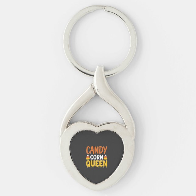 Candy Corn Queen Halloween Graphic_1 Key Ring (Front)