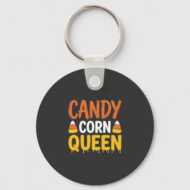 Candy Corn Queen Halloween Graphic_1 Key Ring (Front)
