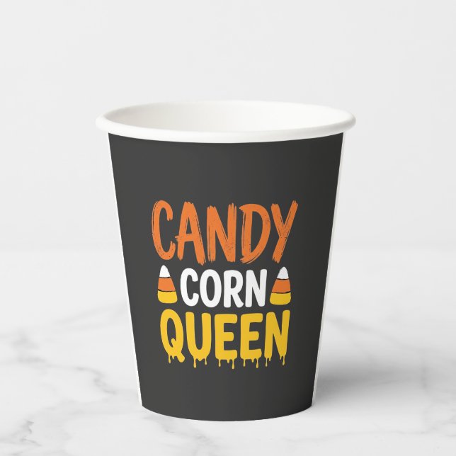 Candy Corn Queen Halloween Graphic_1 Paper Cups (Front)
