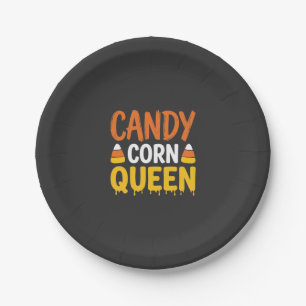 Candy Corn Queen Halloween Graphic_1 Paper Plate