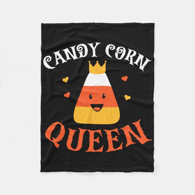 Candy Corn Queen Halloween Party Cute Costume Funn Fleece Blanket (Front)