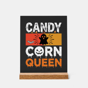 Candy Corn Queen Halloween SVG Design Acrylic Sign