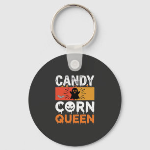 Candy Corn Queen Halloween SVG Design Key Ring