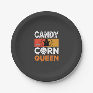 Candy Corn Queen Halloween SVG Design Paper Plate
