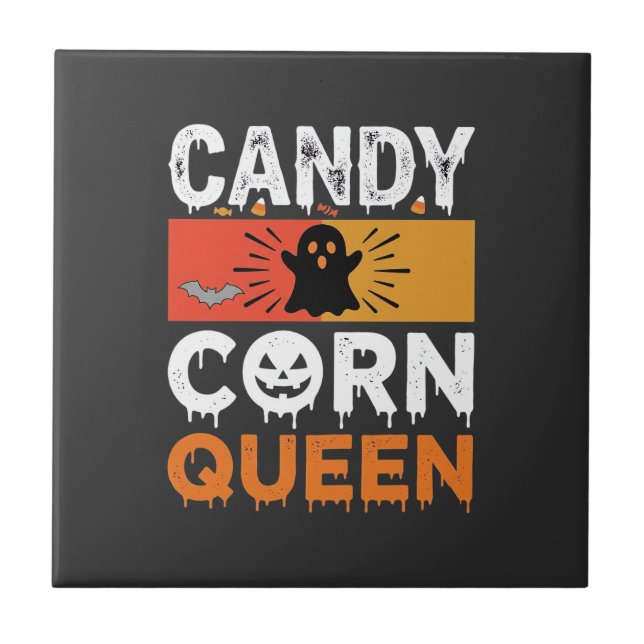 Candy Corn Queen Halloween SVG Design Tile (Front)