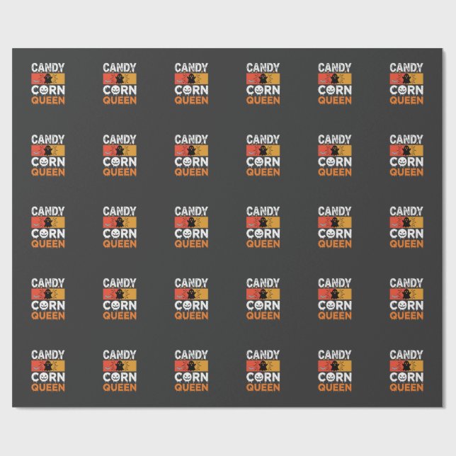 Candy Corn Queen Halloween SVG Design Wrapping Paper (Flat)