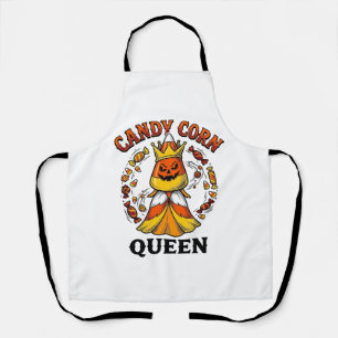 Candy Corn Queen Vintage Halloween Candy Shirt Art Apron