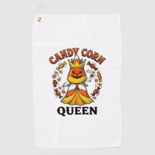 Candy Corn Queen Vintage Halloween Candy Shirt Art Golf Towel