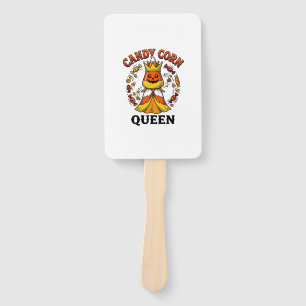 Candy Corn Queen Vintage Halloween Candy Shirt Art Hand Fan