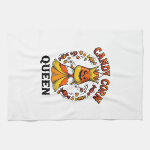 Candy Corn Queen Vintage Halloween Candy Shirt Art Tea Towel