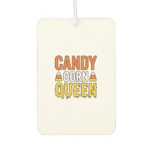 Candy Corn Queen Vintage Halloween T-Shirt Design_ Car Air Freshener
