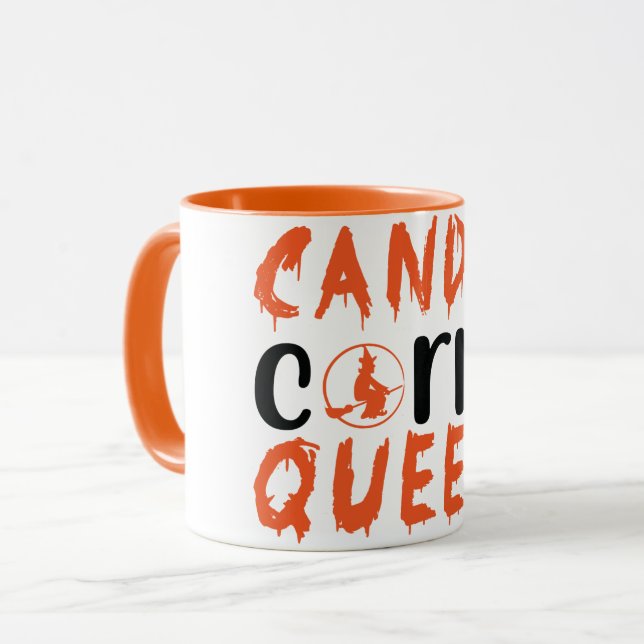 Candy Corn Queen Witch Halloween Mug (Front Left)