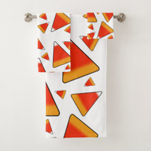 Candy Corn Red & Orange Bath Towel Set