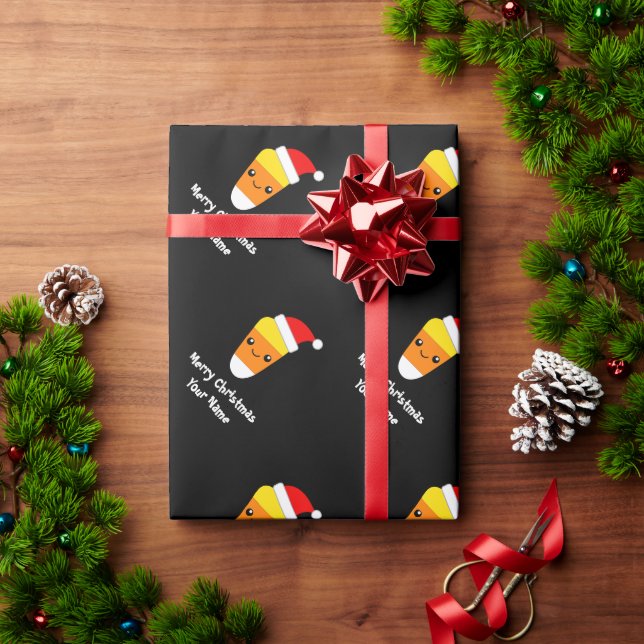 Candy Corn Santa Slause Christmas wrapping paper (Holiday Gift)