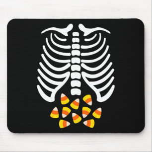 Candy Corn Skeleton Rib Cage Halloween Costume  Mouse Mat