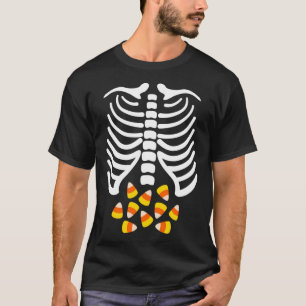 Candy Corn Skeleton Rib Cage Halloween Costume T-Shirt