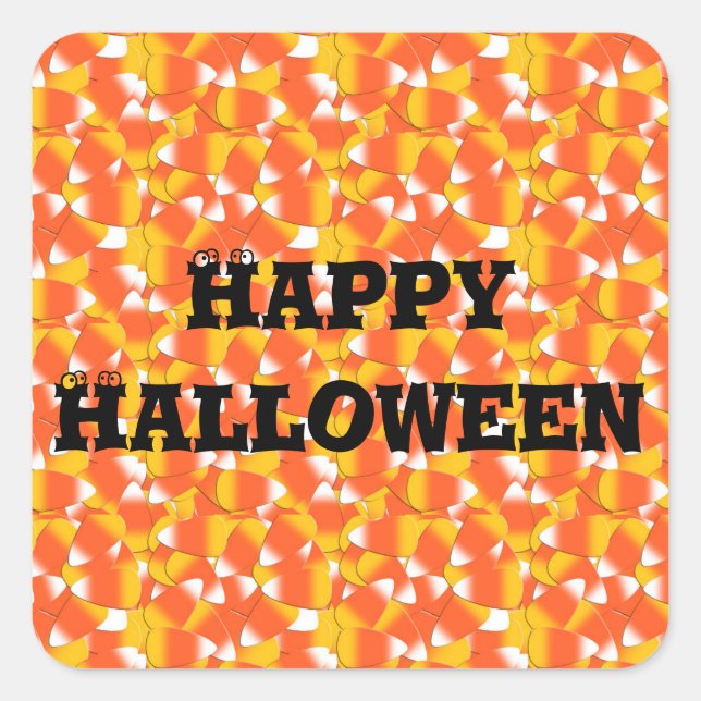 Candy Corn Square Sticker (Front)