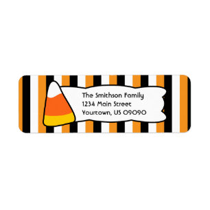 Candy Corn Stripes Return Address Labels