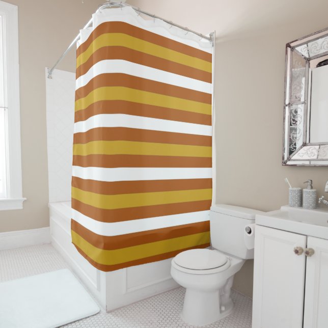 Candy Corn Stripes Shower Curtain (In Situ)