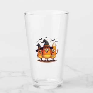 Candy Corn Trio � Funny Halloween Characters Glass