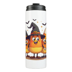 Candy Corn Trio – Funny Halloween Characters Thermal Tumbler