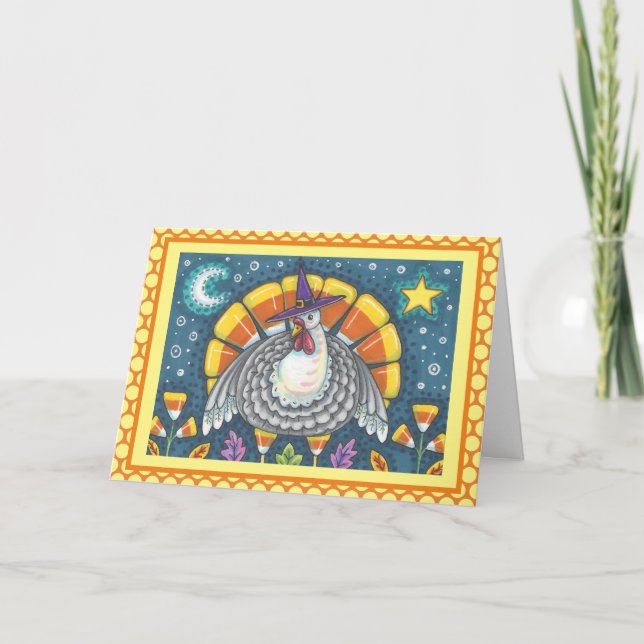 CANDY CORN TURKEY THANKSGIVING GREETING CARD Verse (Front)