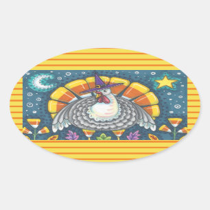 CANDY CORN TURKEY, THANKSGIVING STICKERS SHEET