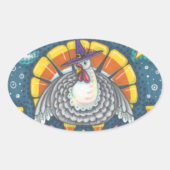CANDY CORN TURKEY, THANKSGIVING STICKERS SHEET (Front)
