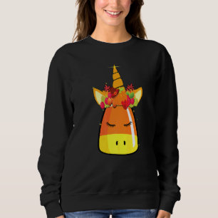 Candy Corn Unicorn Face Halloween Costume D Sweatshirt