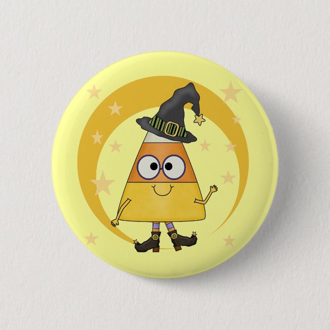 Candy Corn Witch Halloween 6 Cm Round Badge (Front)
