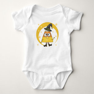 Candy Corn Witch Halloween Baby Bodysuit