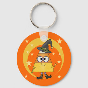 Candy Corn Witch Halloween Key Ring