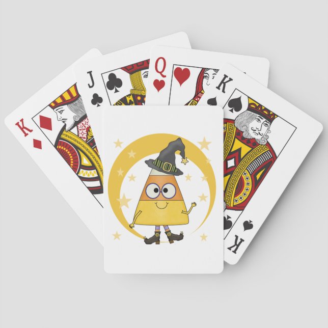 Candy Corn Witch Halloween Playing Cards (Back)