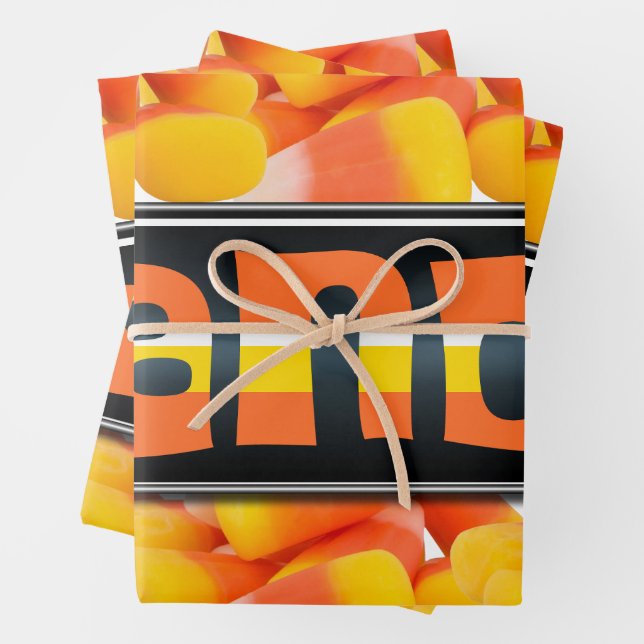 candy corn  wrapping paper sheet (In situ)