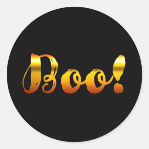 Candy Corn Yellow Orange BOO!  Halloween Party Classic Round Sticker