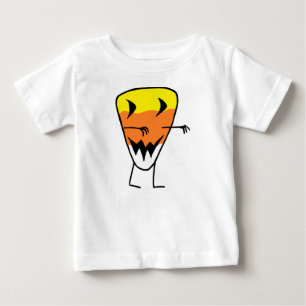 Candy Corn Zombie Baby Tee Shirt Halloween Shirt